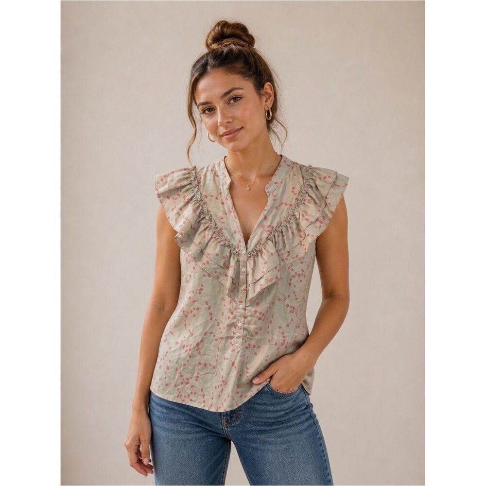 Vintage Tinley Road Gray Shirt with Pink Accents Vintage